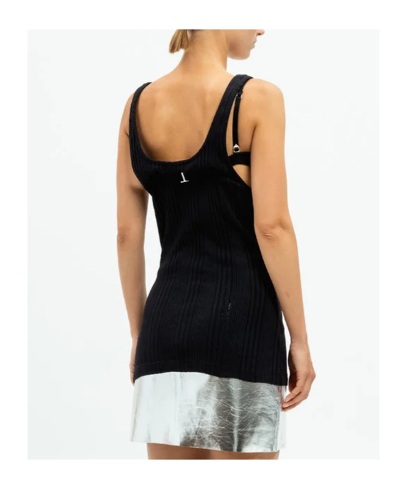 Attico Plain Vest In Black