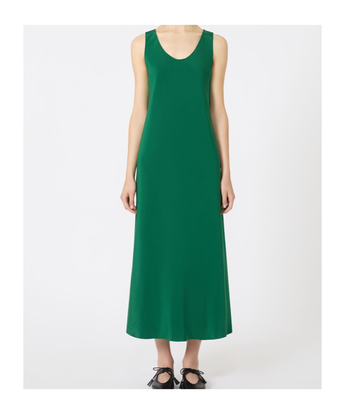 Max Mara Crêpe De Chine Dress In Green