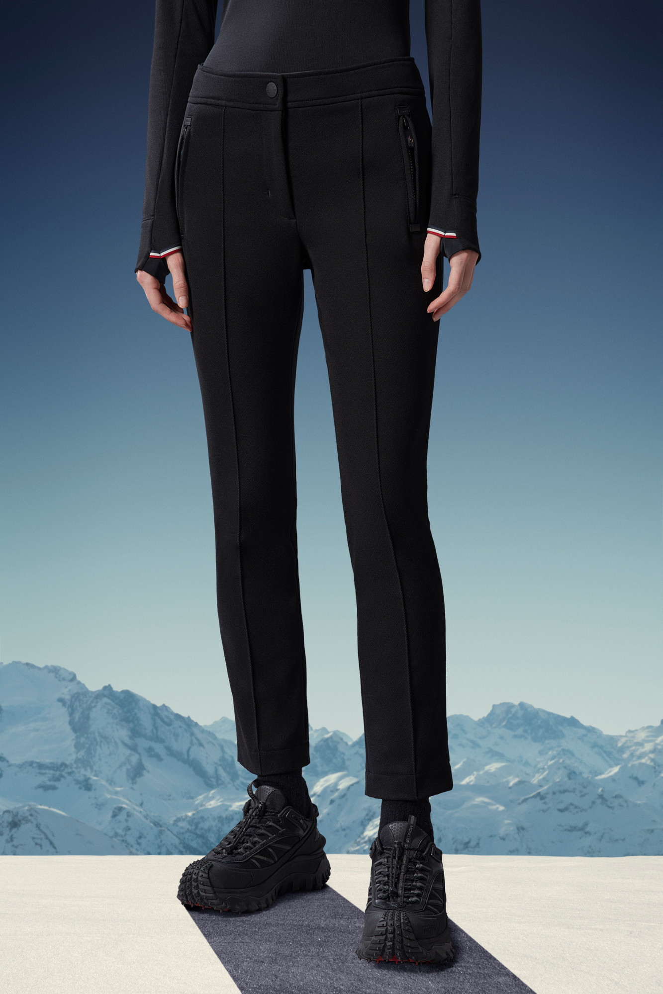 Moncler Technical Stretch Ski Stirrup Pants In Black