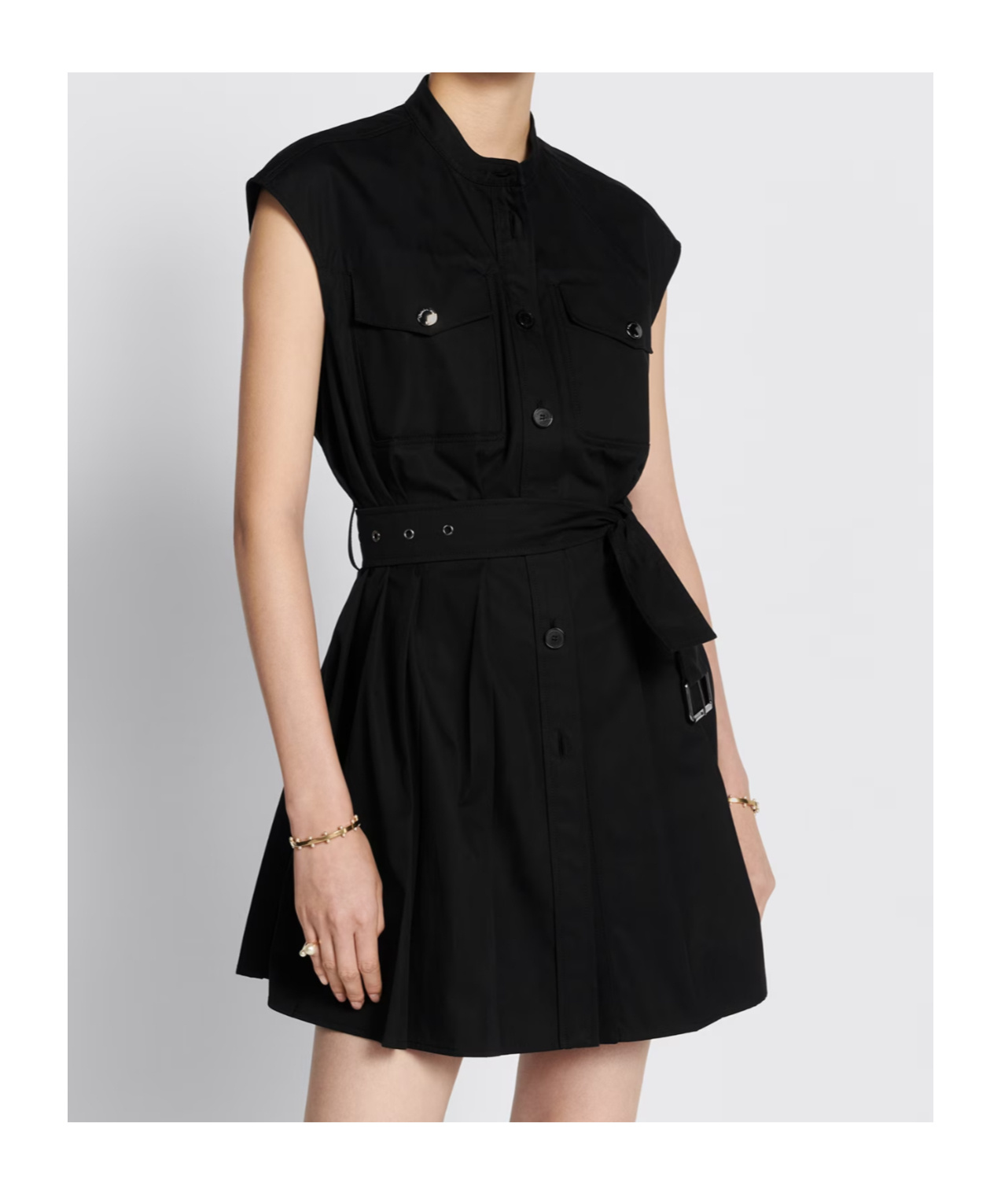 Dior Short Dress In Cotton Gabardine In Black