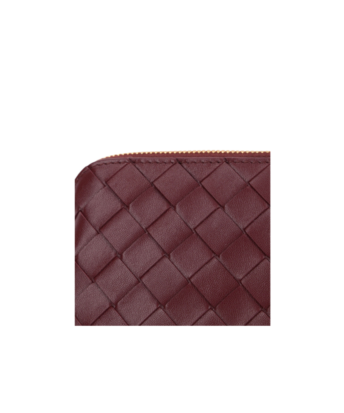 Bottega Veneta Beauty Pouch Intrecciato Leather Make-up Bag In Red