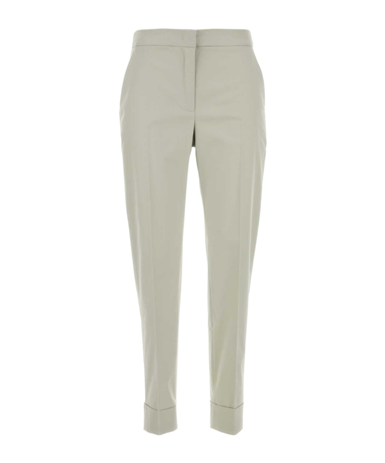 Pt Torino Grey Stretch Cotton Blend Pant In Gray