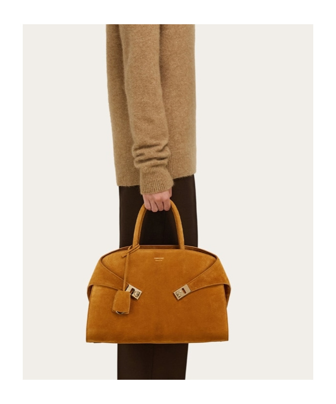 Ferragamo Medium Hug Tote Bag In Brown