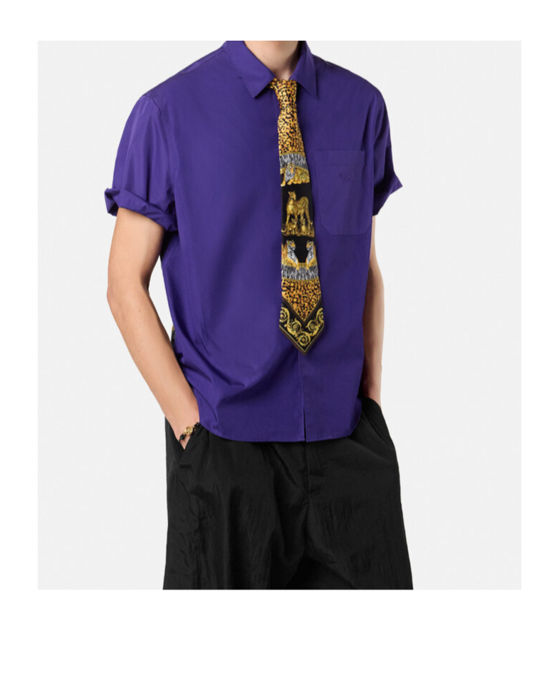 Versace Animal-print Tie In Gold