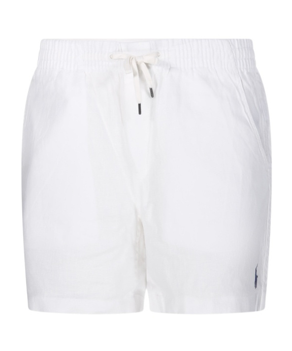 Polo Ralph Lauren Mens Drawstring Two-slip-pockets Linen Shorts Deckwash White In Deckwash White
