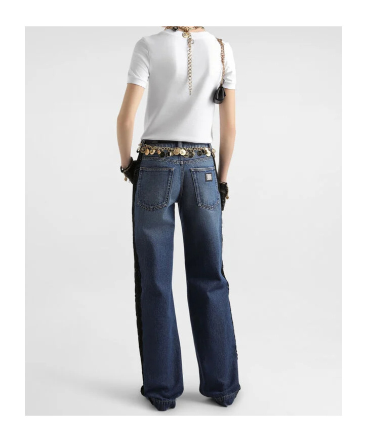 Dolce & Gabbana Embellished Round Neck Short Sleeves Top In White