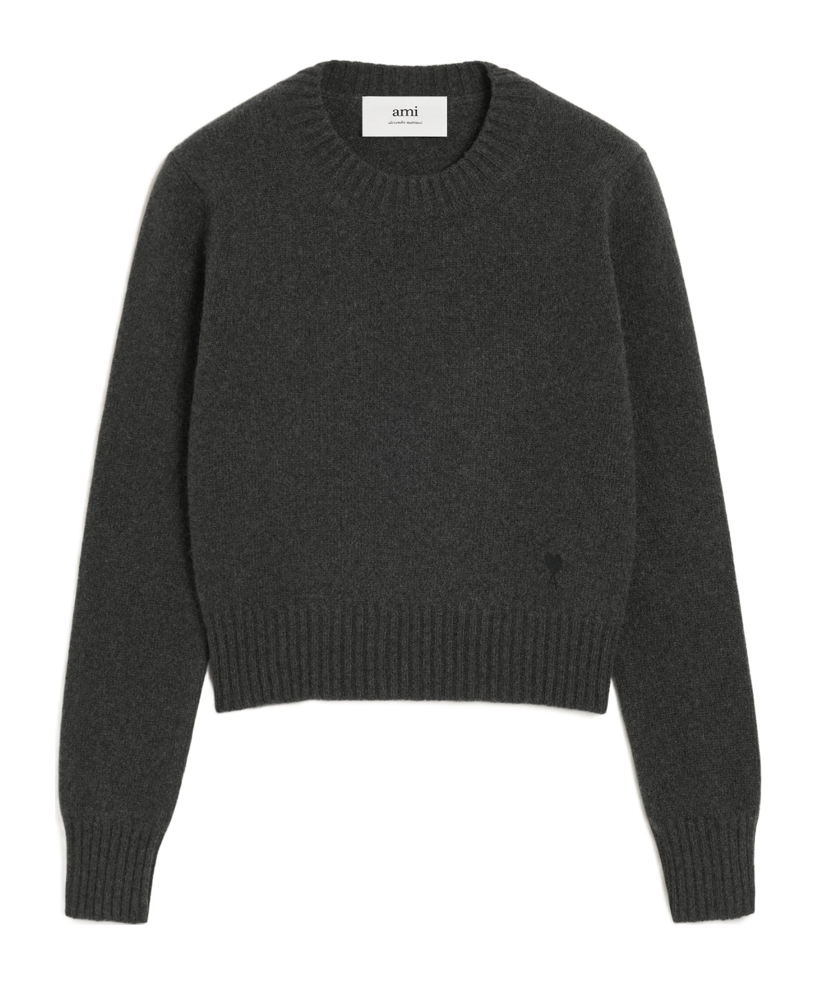 Ami Alexandre Mattiussi Crew Neck Long Sleeve Sweater In Black