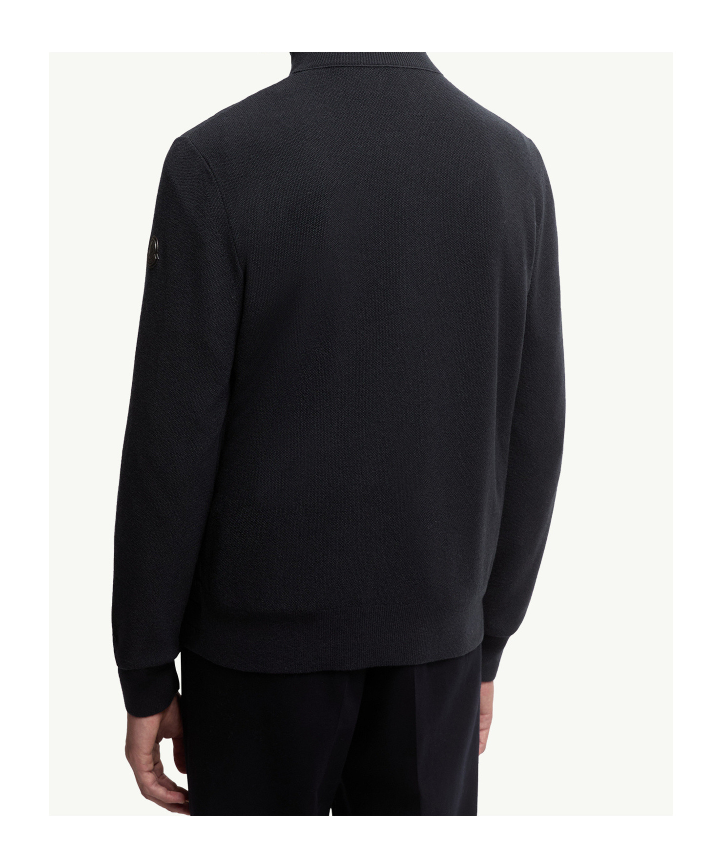 Moncler Cardigan Zippé Matelassé En Laine Et Cachemire In Black