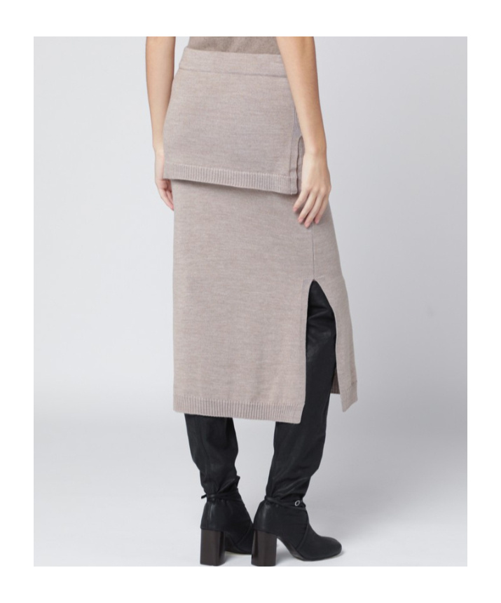 Lemaire Knit Detail Skirt In Gray