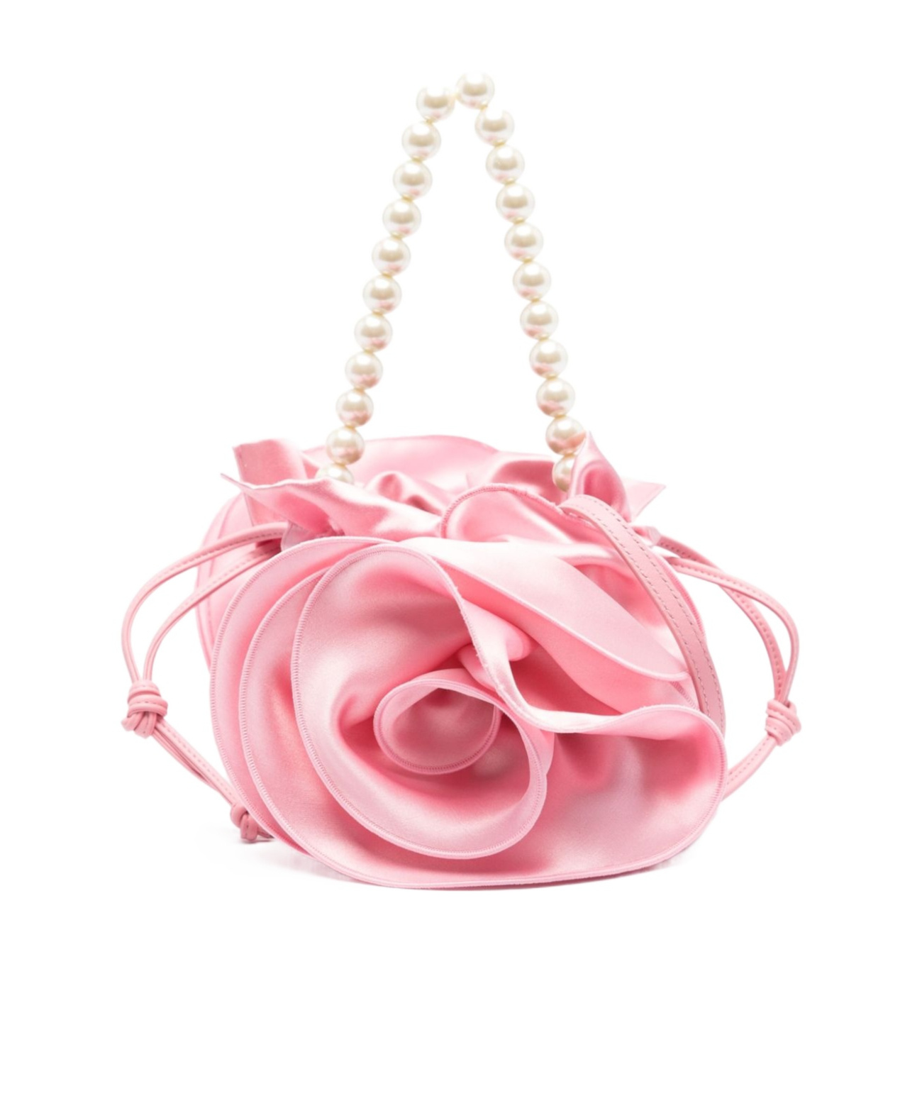Magda Butrym Rose-appliqué Satin Bucket Bag