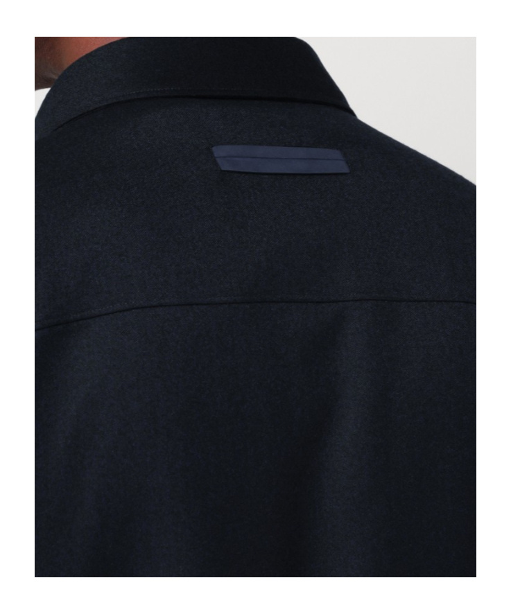 Zegna Padded Techmerino Shirt Jacket In Blue
