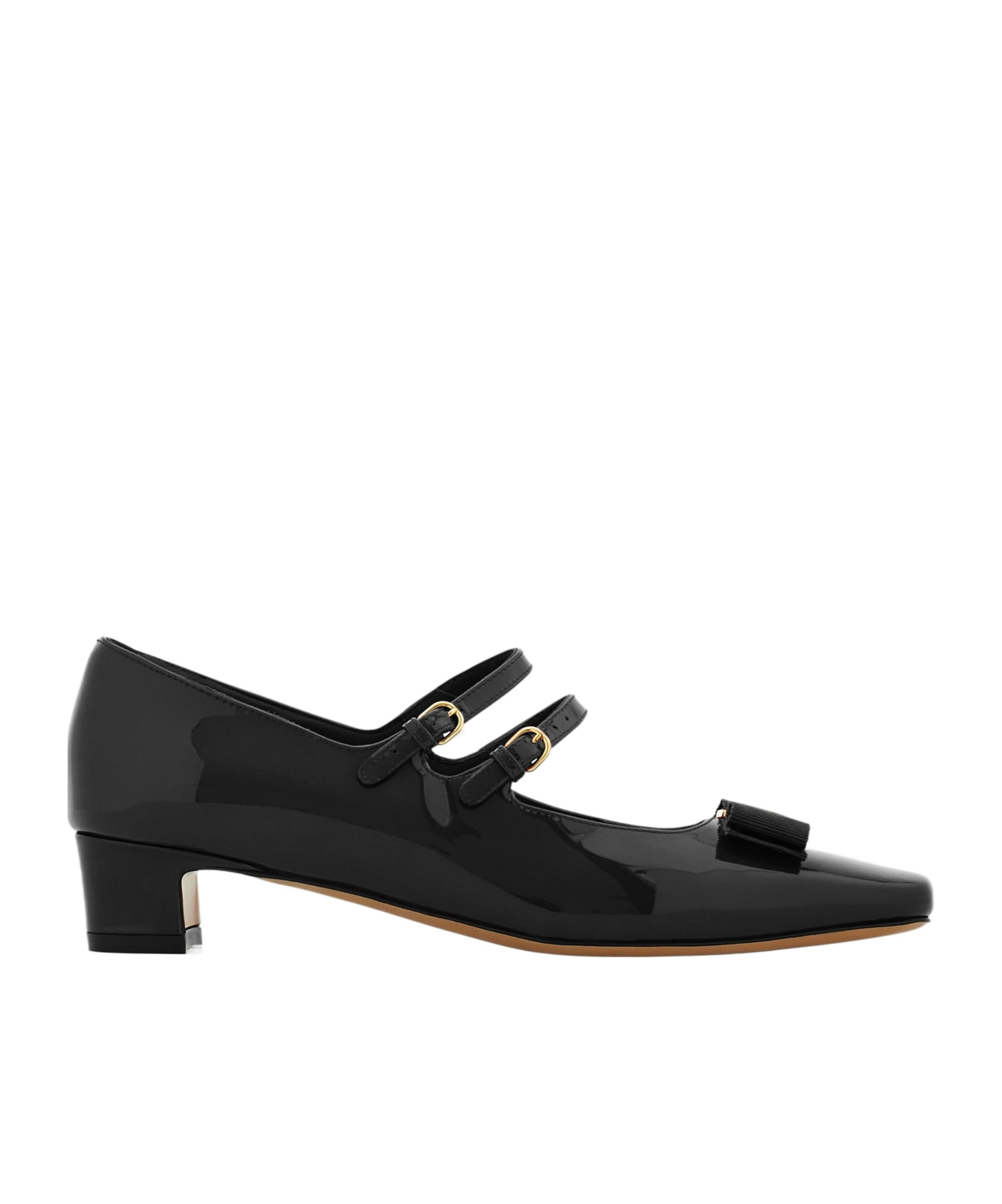Ferragamo Vara Bow-embellished Patent-leather Mary Jane Pumps