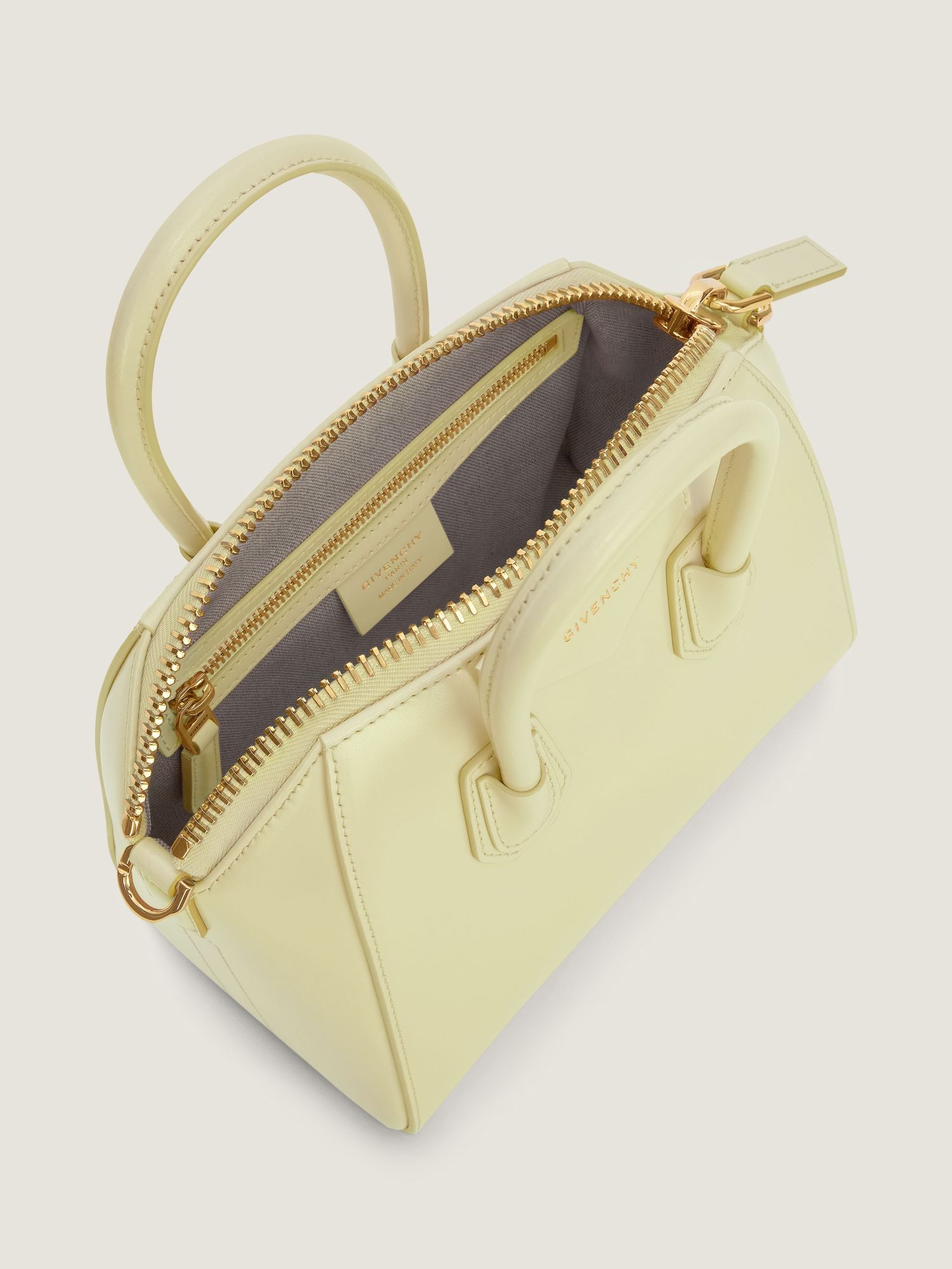Givenchy Mini Leather Antigona Top-handle Bag In Yellow