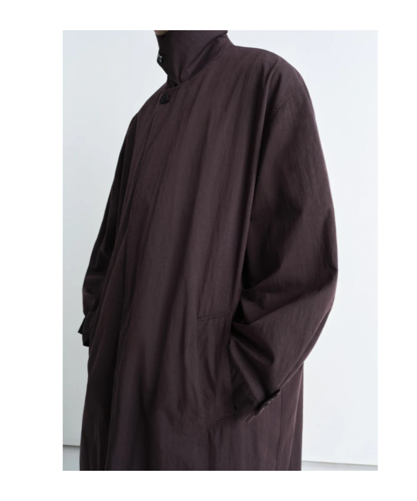 Lemaire Car Coat In Dark Chocolate