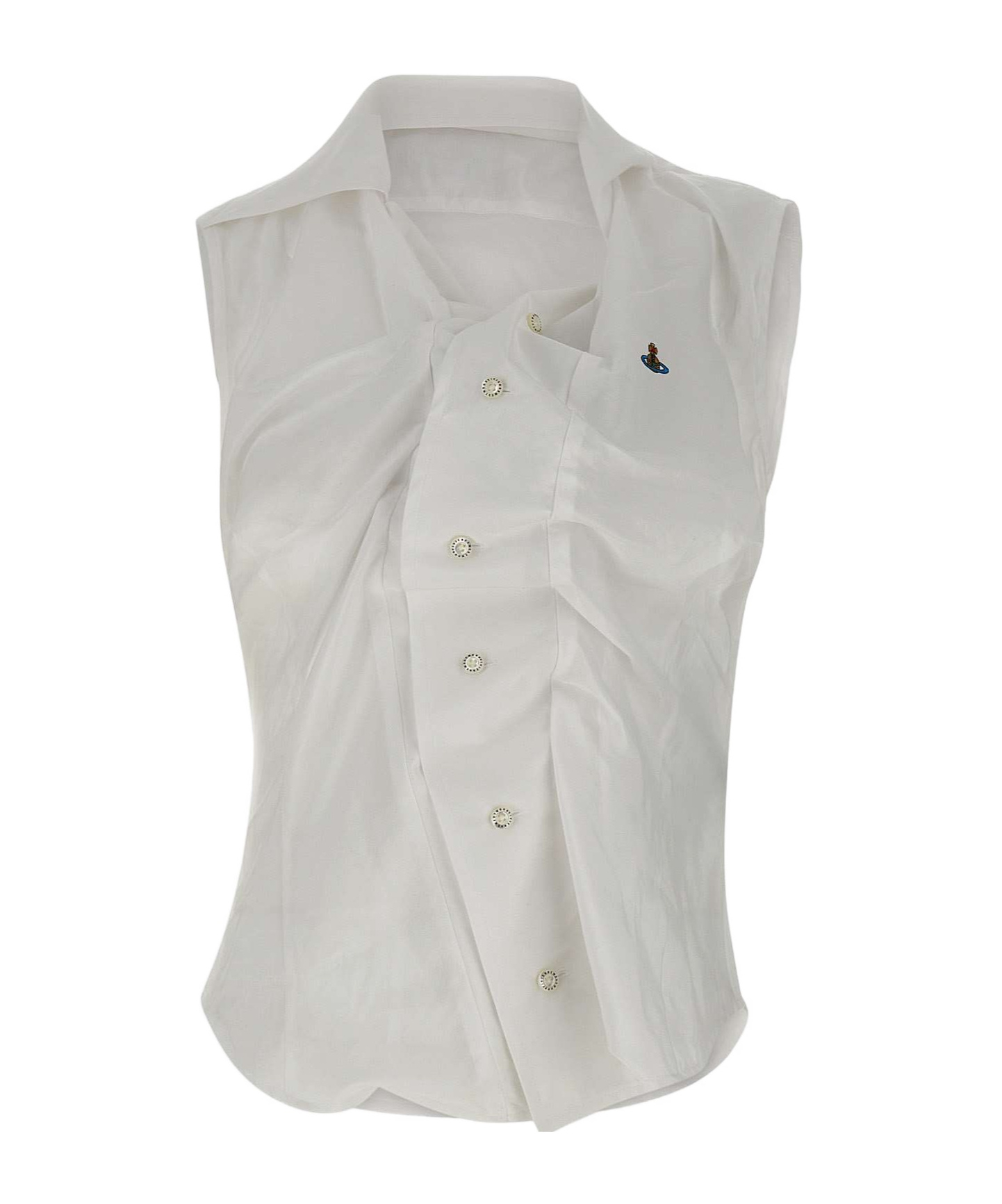 Vivienne Westwood Silk Cotton Sleeveless Drunken Shirt