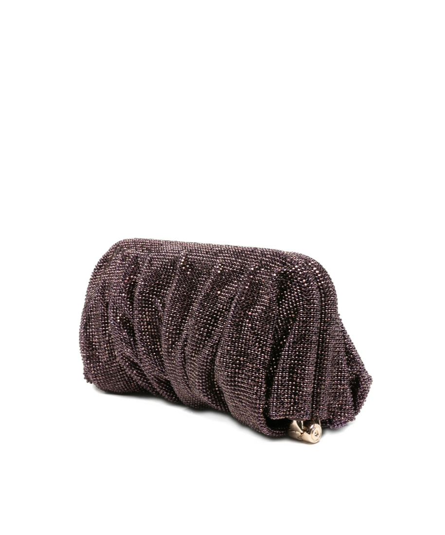Benedetta Bruzziches Embellished Fabric Large Venus Clutch In Black