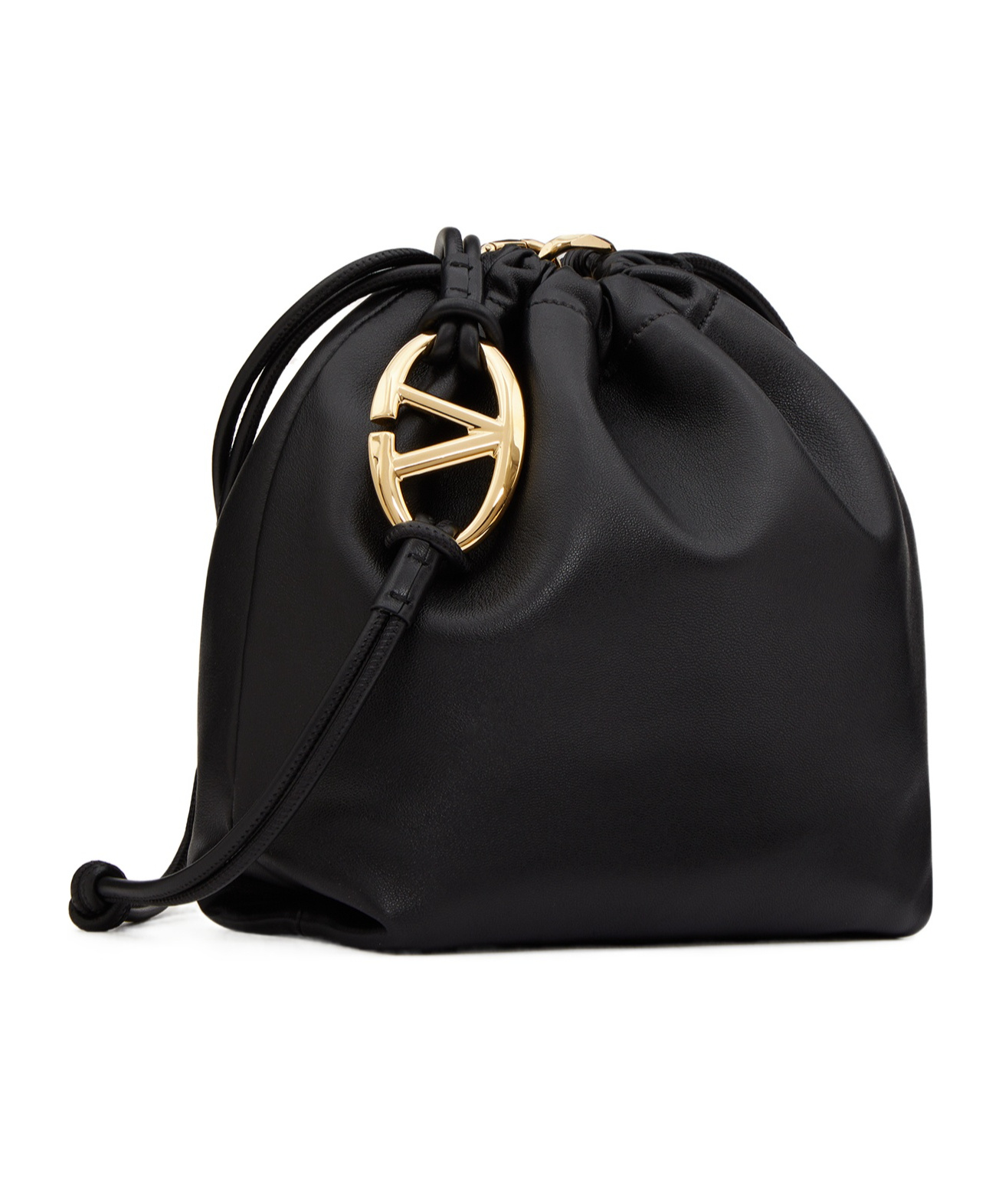 Valentino Vlogo Signature Drawstring Bag In Black