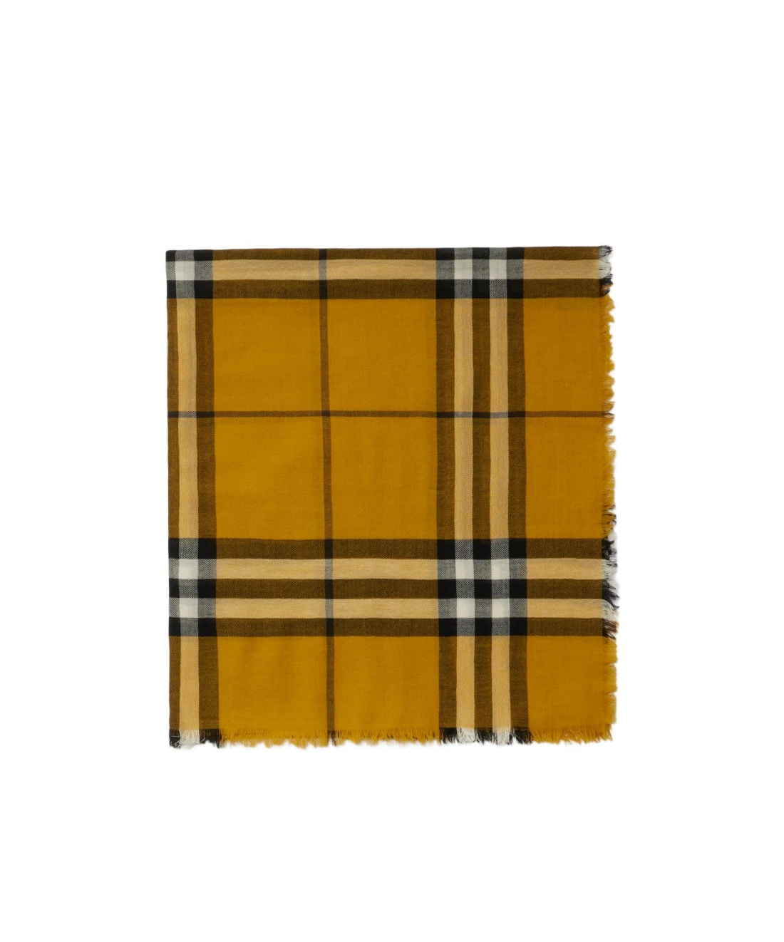 Shop Burberry Check Wool Scarf In Brown