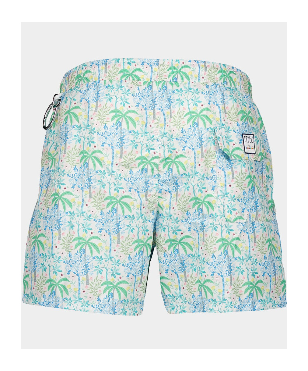 Fedeli Plant Printed Swimming Trunks