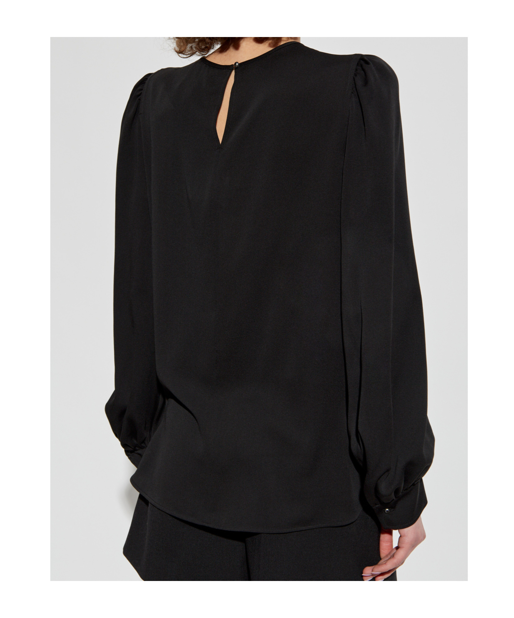 Max Mara Robina Crewneck Long-sleeved Shirt In Black