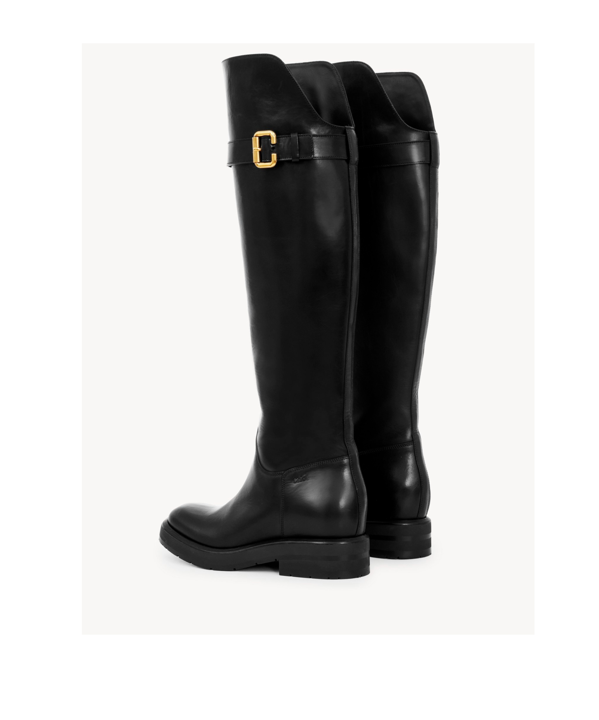 Chloé Coddington Leather Knee-high Boots In Black