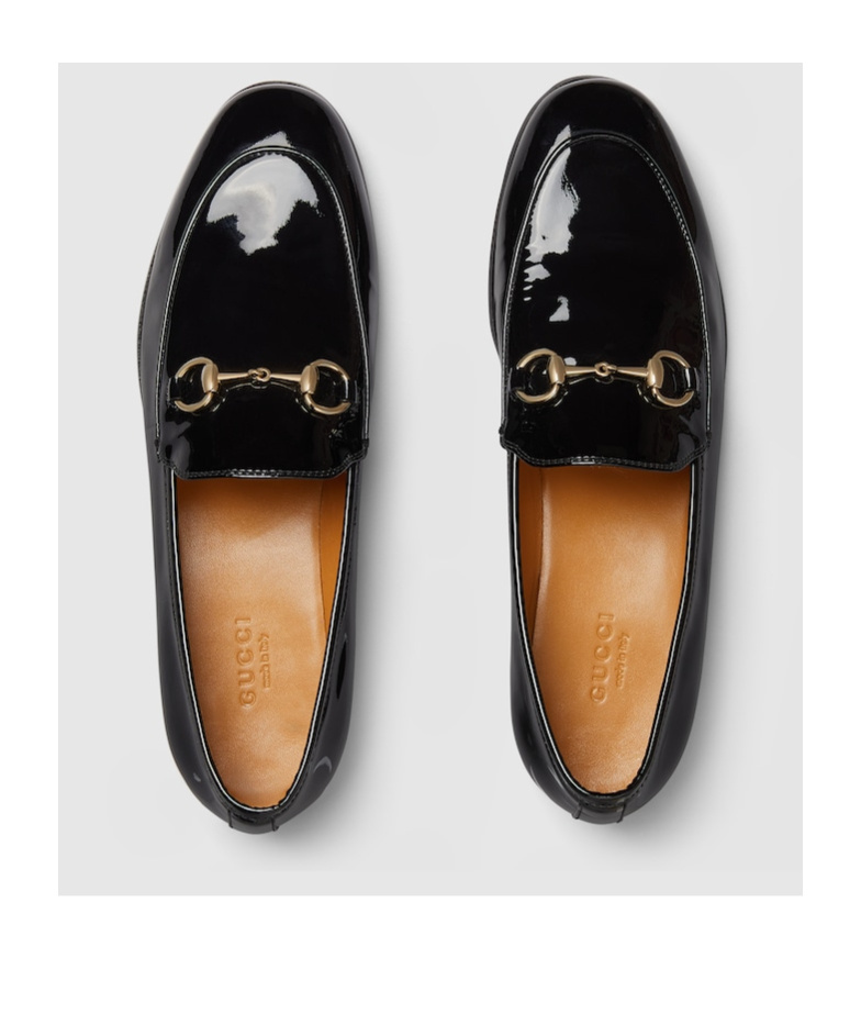 Gucci Jordan Black Loafers With Horsebit Detail In Patent Leather Woman In Black