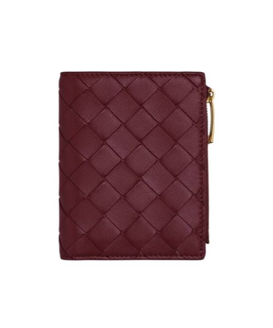 Bottega Veneta Kleines Intrecciato Bi-fold Portemonnaie In Red