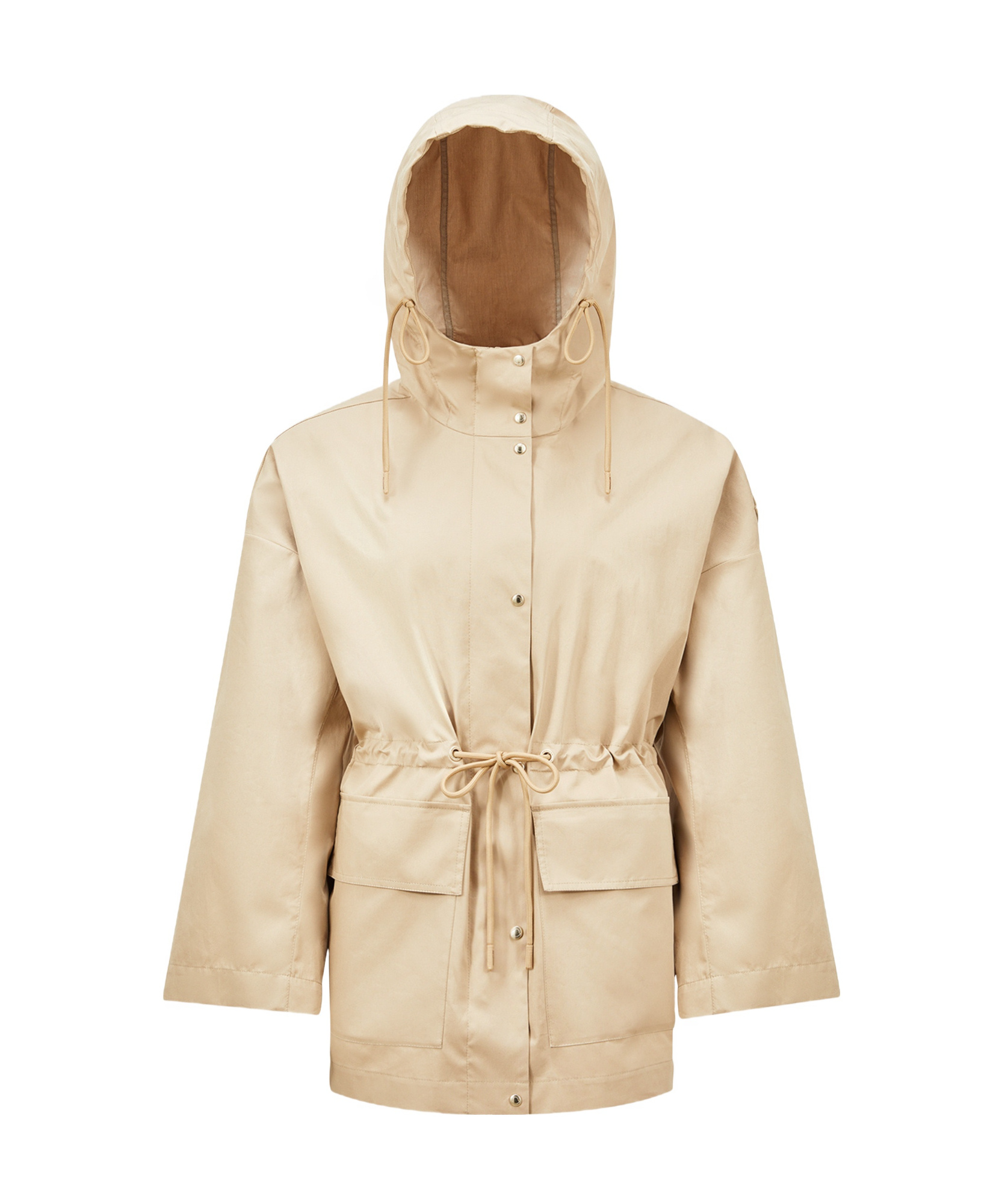 Shop Moncler Gaillon Hooded Cotton Parka Coat In Nude