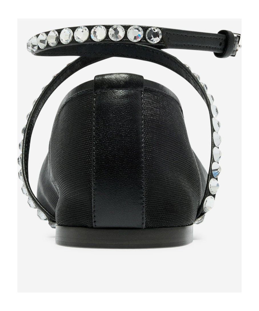 Shop Amina Muaddi Mesh Ballet Shoes In Black