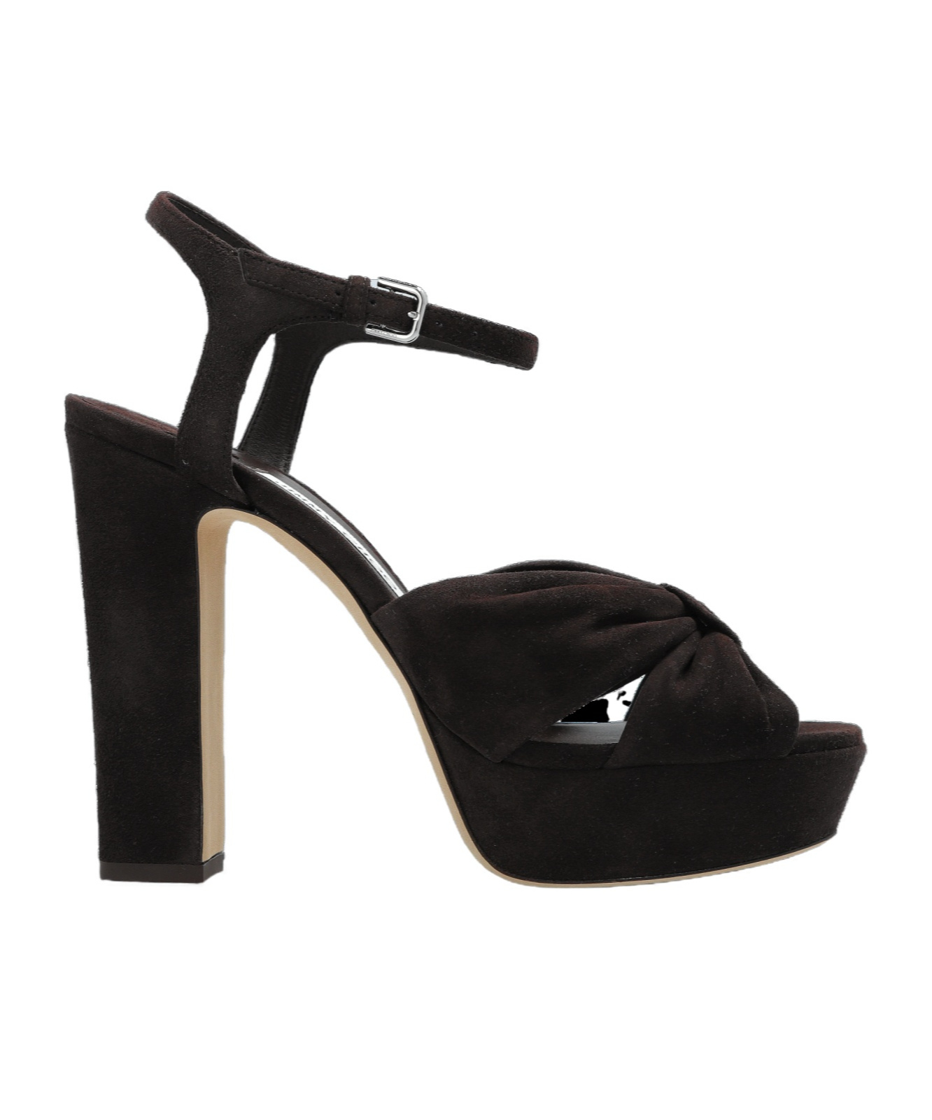 Jimmy Choo Heloise Velvet Platform Sandals In Black