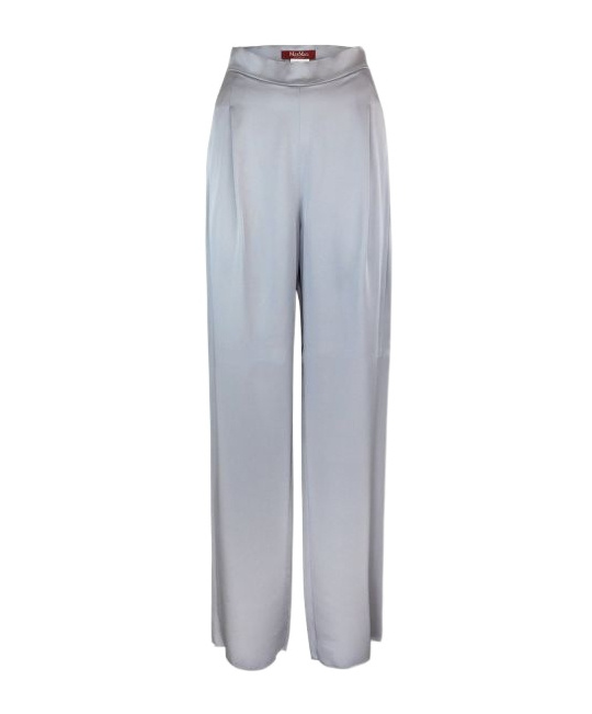 Max Mara Wide Trousers In Gray Enver Satin In Gray