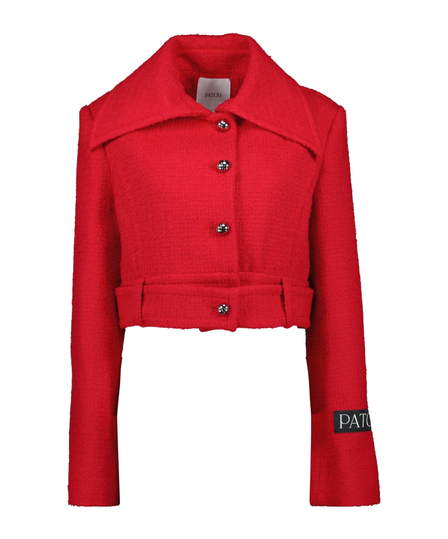 Patou Cropped Single-breasted Casual Jacket In Red