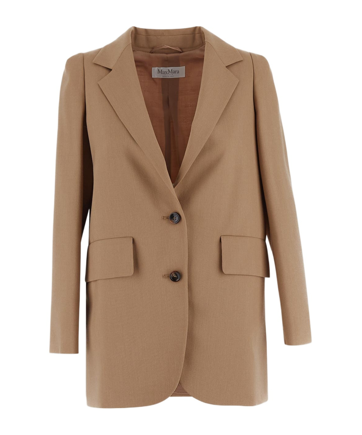 Max Mara Tailored Jackets With Notched Lapel And Flap Pockets In Brown