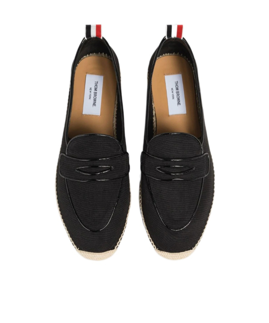 Thom Browne Espadrille Penny Varsity In Black
