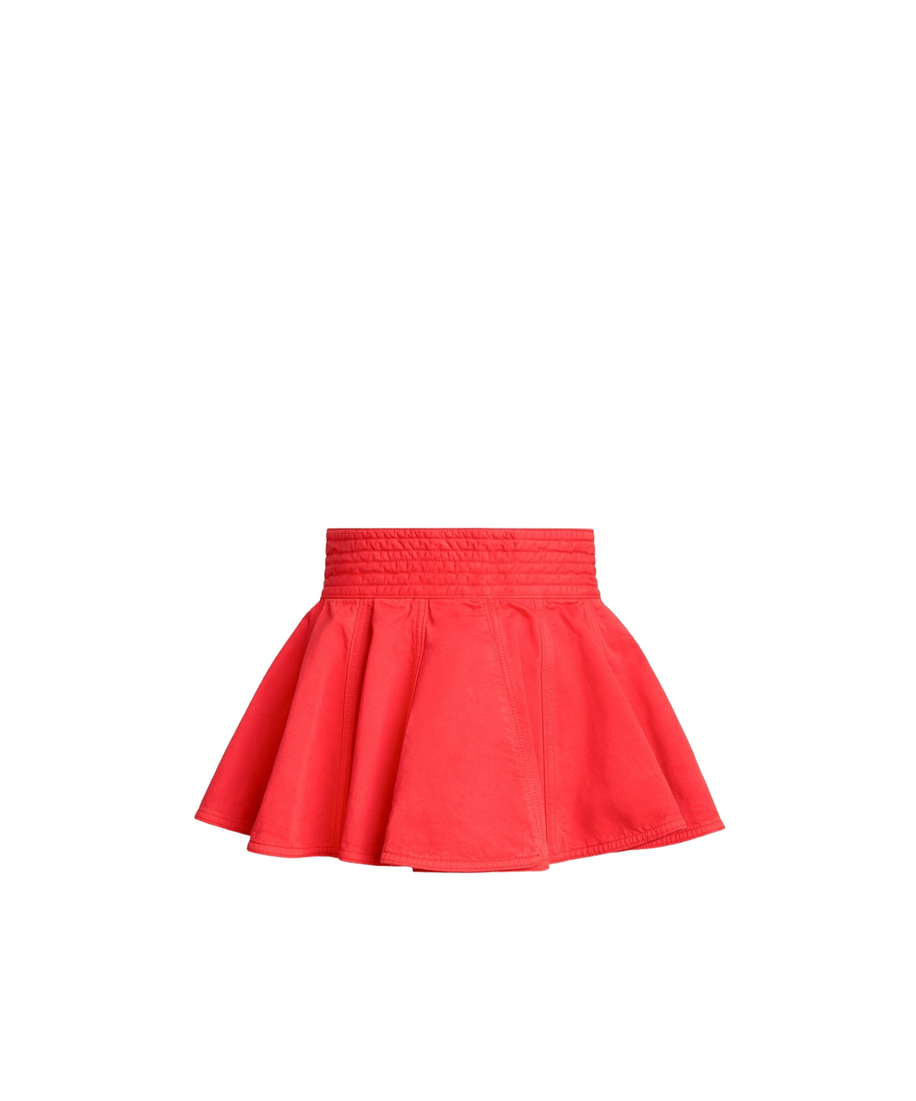 Alaïa Denim Peplum Belt In Red