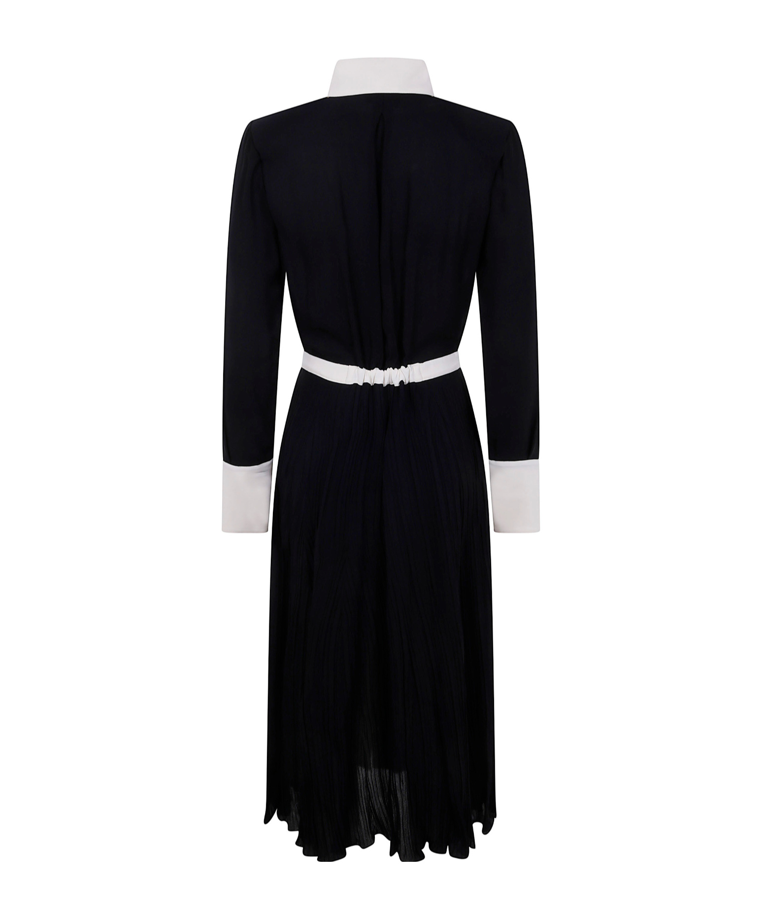 Elisabetta Franchi Pleated Buttoned Midi Dress In Black