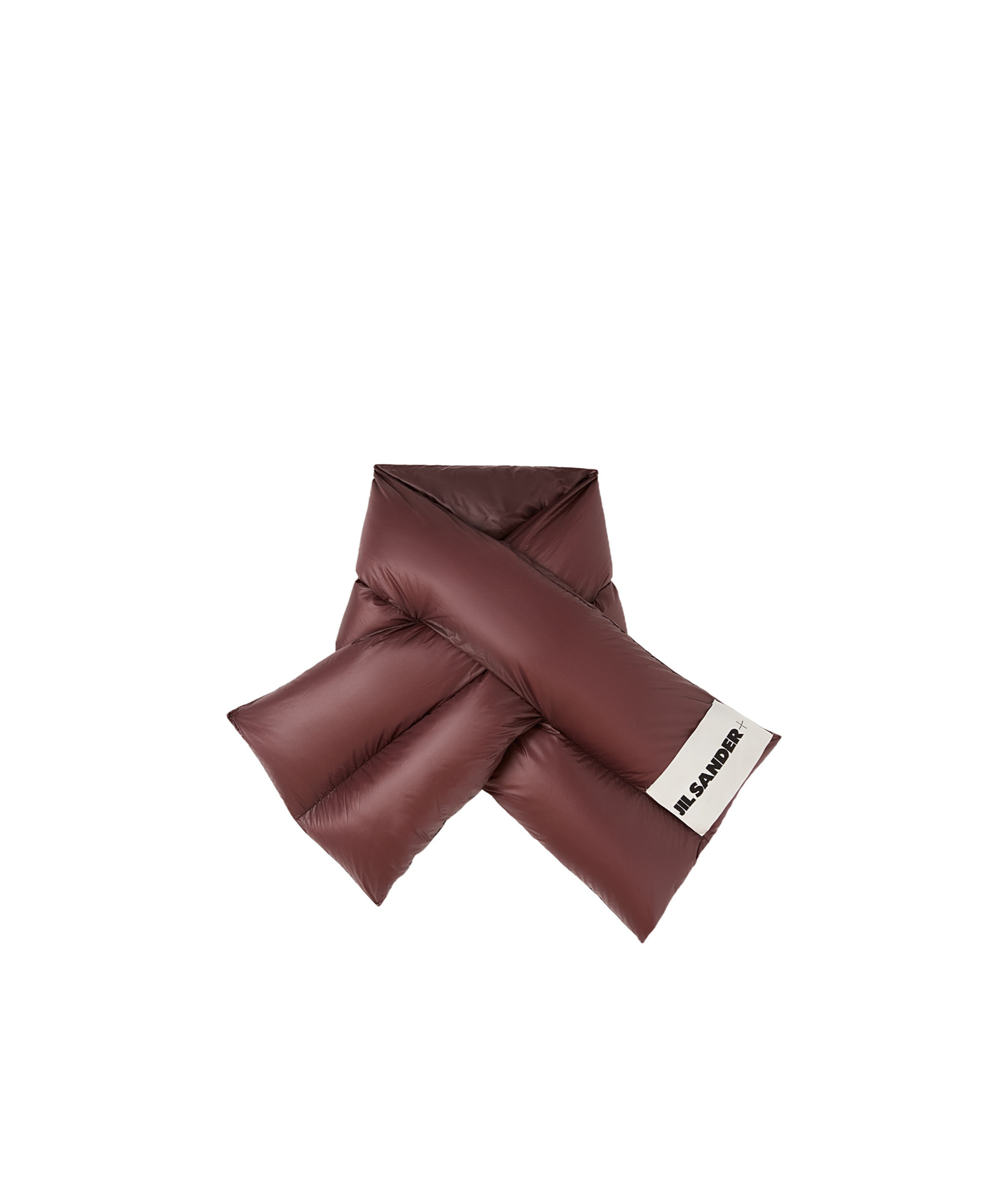 Jil Sander Logo-patch Padded Scarf In Red