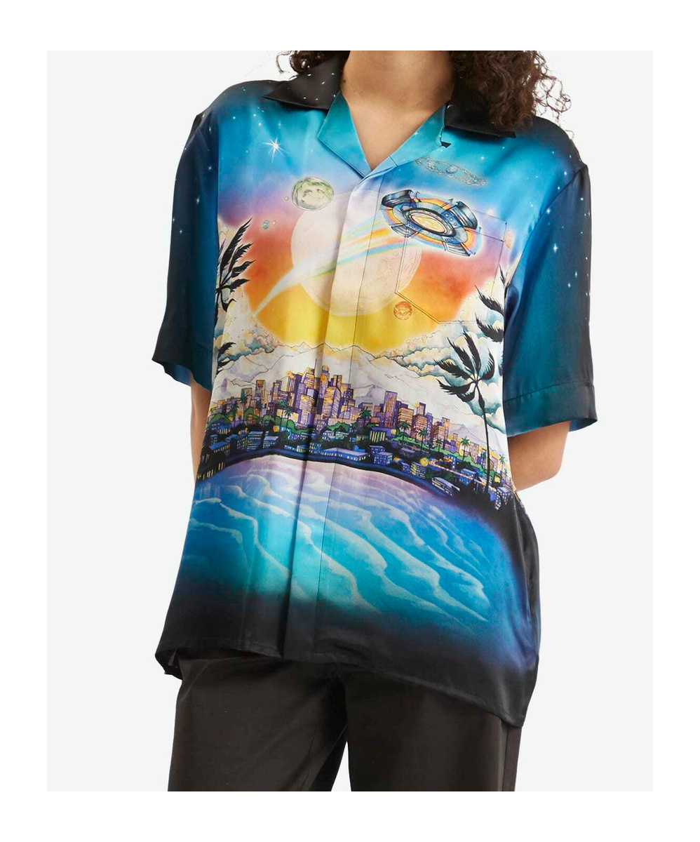 Casablanca Multicolor 'la Prémonition' Short Sleeve Silk Shirt In Multi