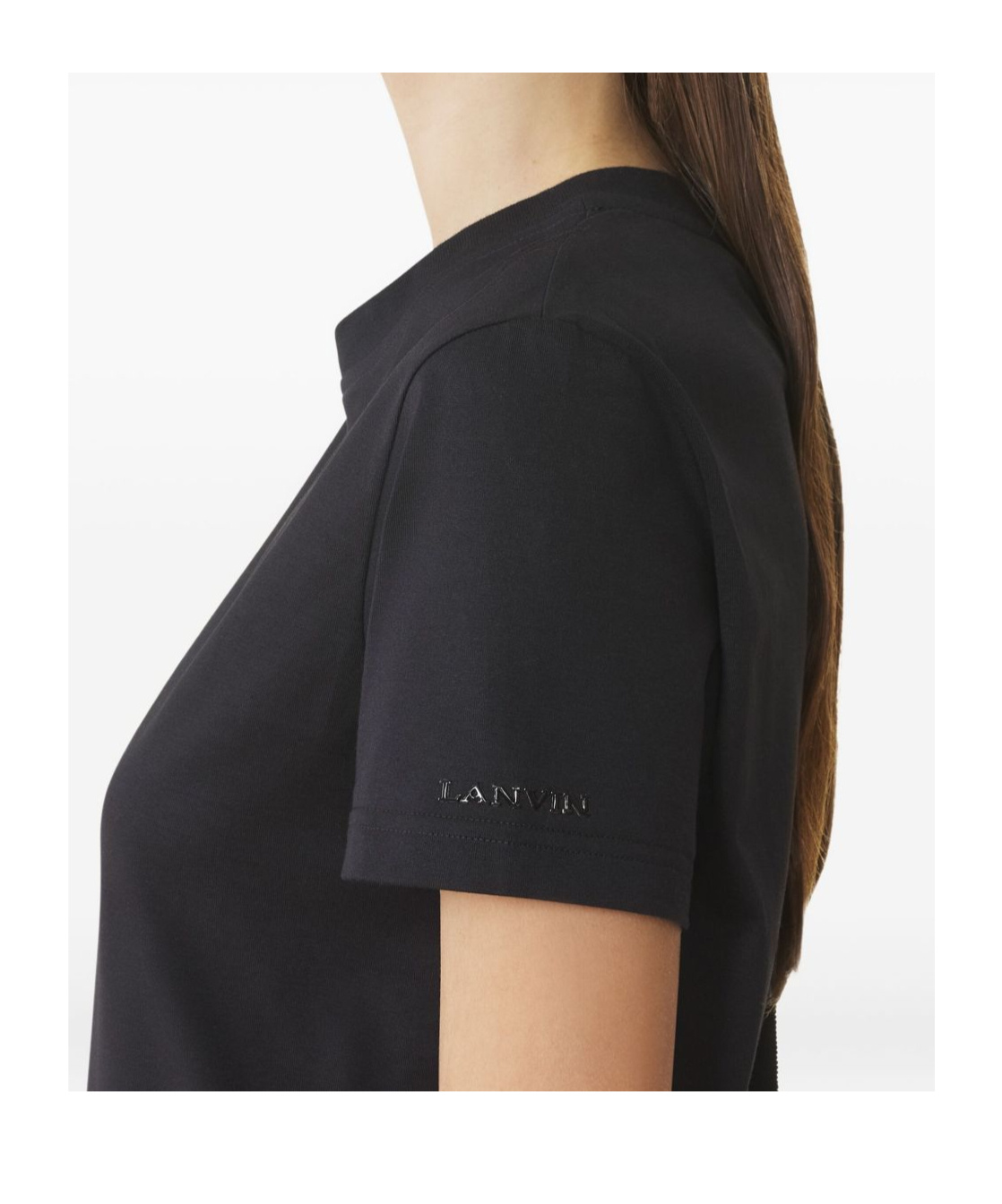 Lanvin Cotton T-shirt With Ribbon Detail In Black