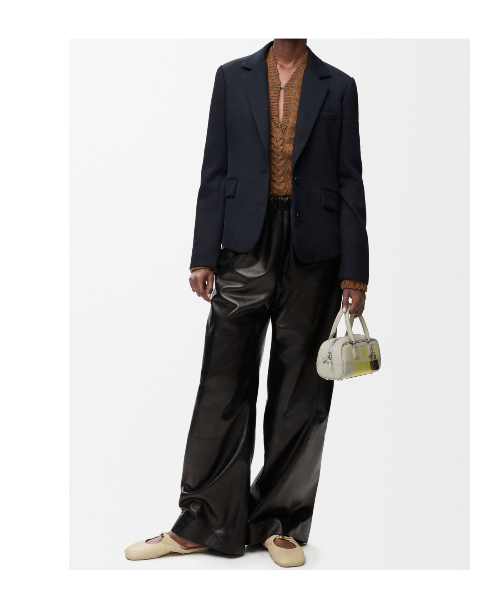 Loewe Womens Navy Blue Tailored Wool-blend Jacket In Blue