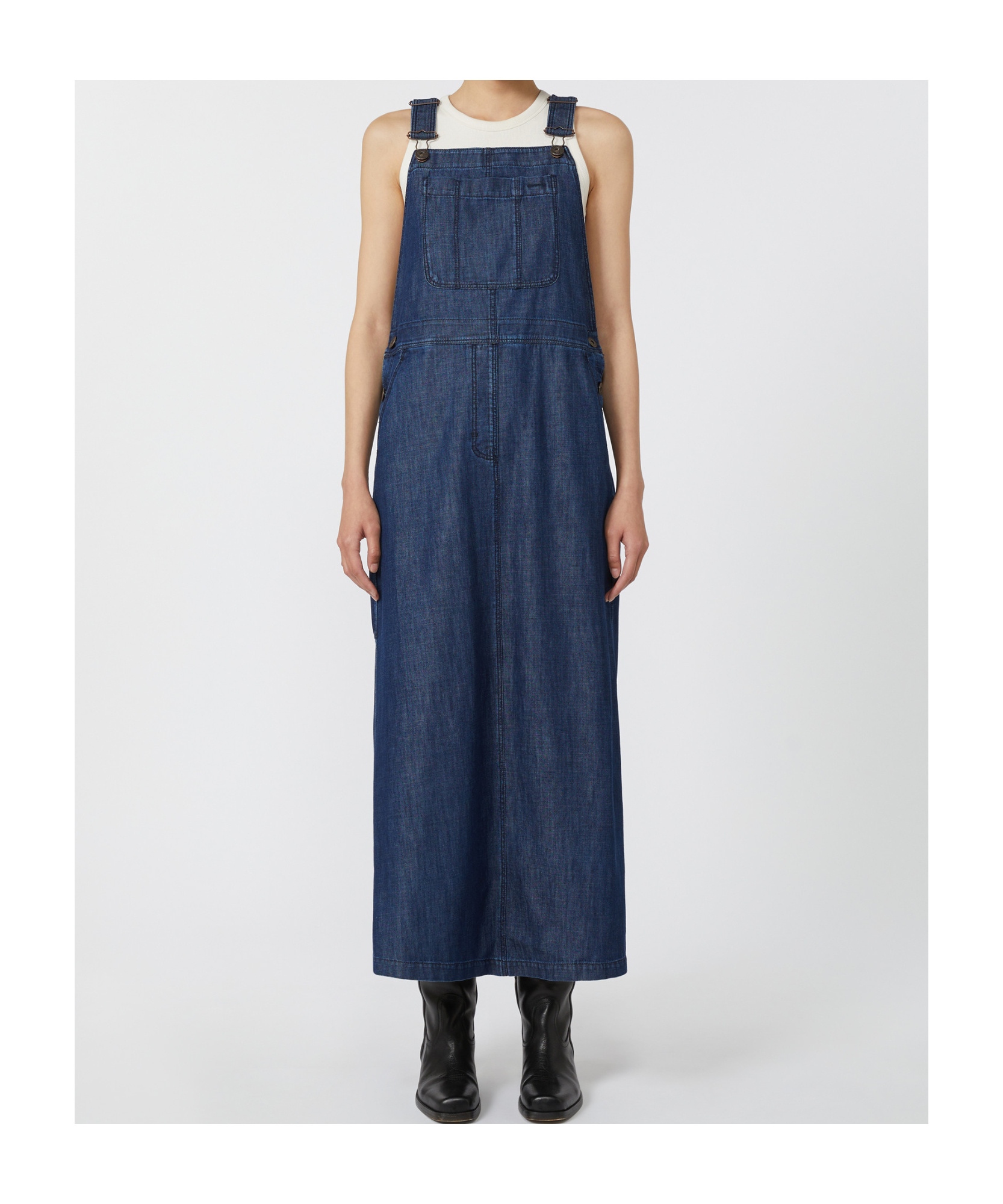 Weekend Max Mara Denim Dungaree Dress In Blue