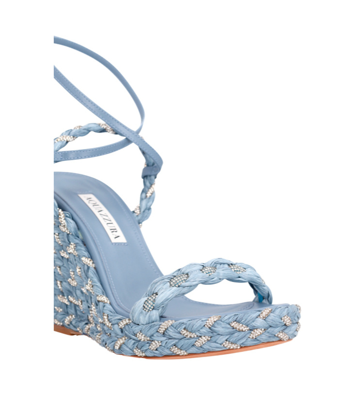 Aquazzura Wedge Heel Sandals In Blue