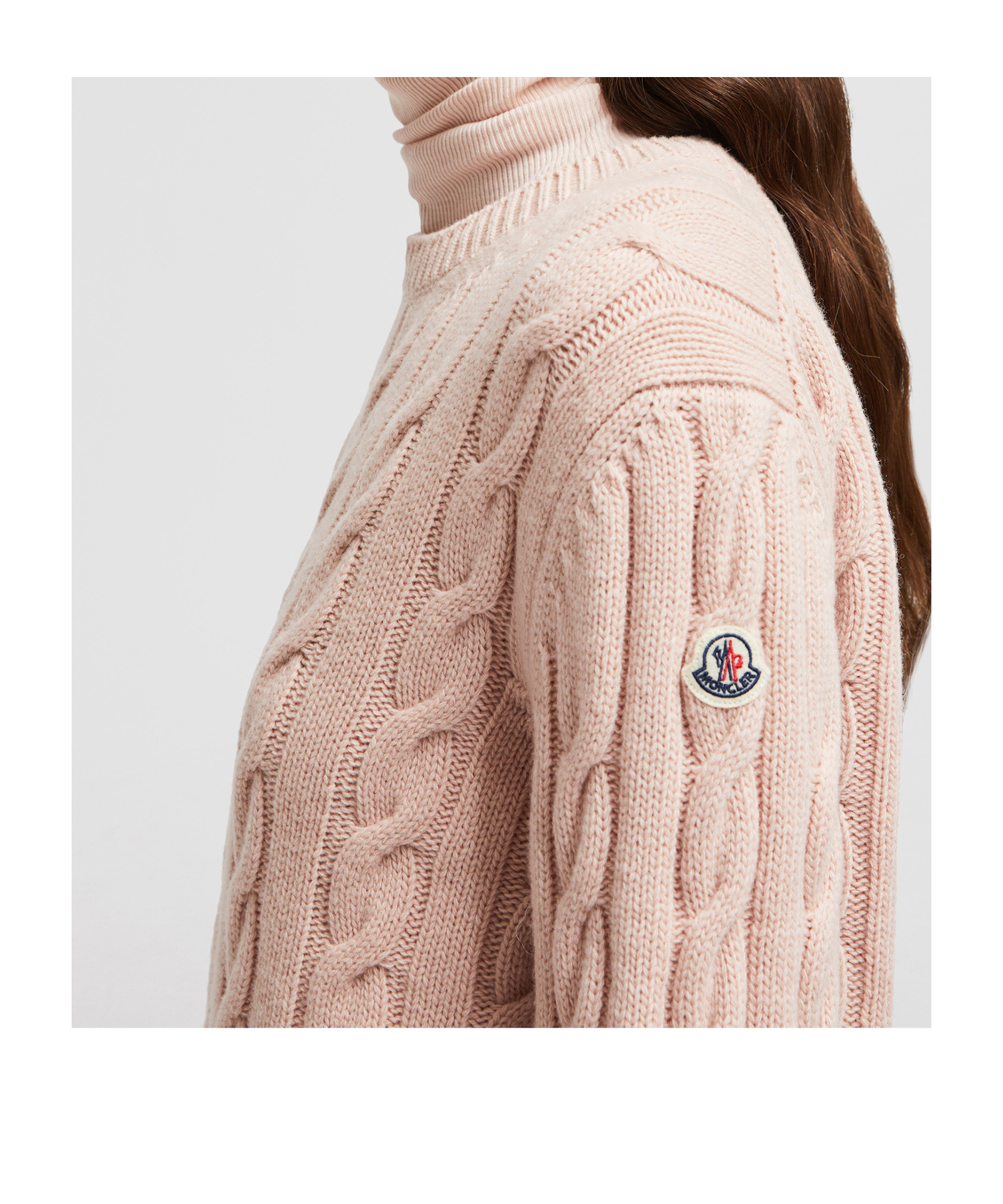 Moncler Wool Cashmere Knitted Sweater In Pink