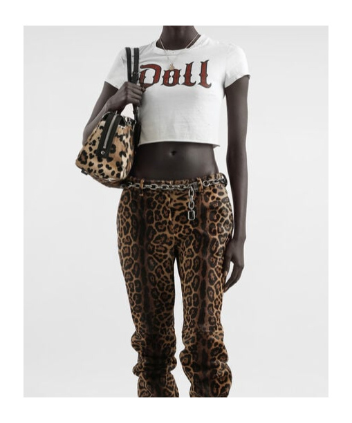 Dolce & Gabbana Graphic Print Cropped Top With Short Sleeves In White