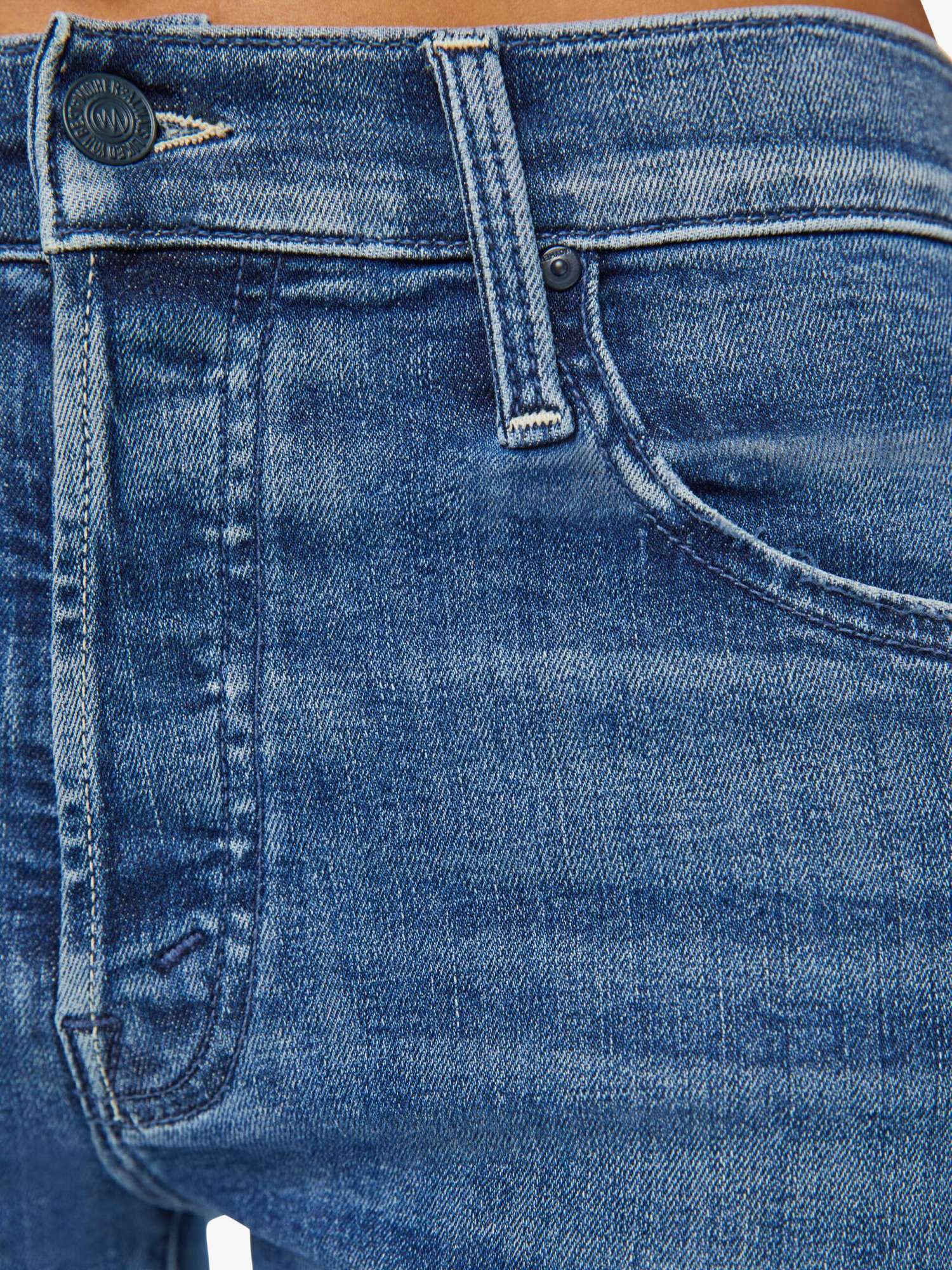 Mother Logo Denim Pants In Blue