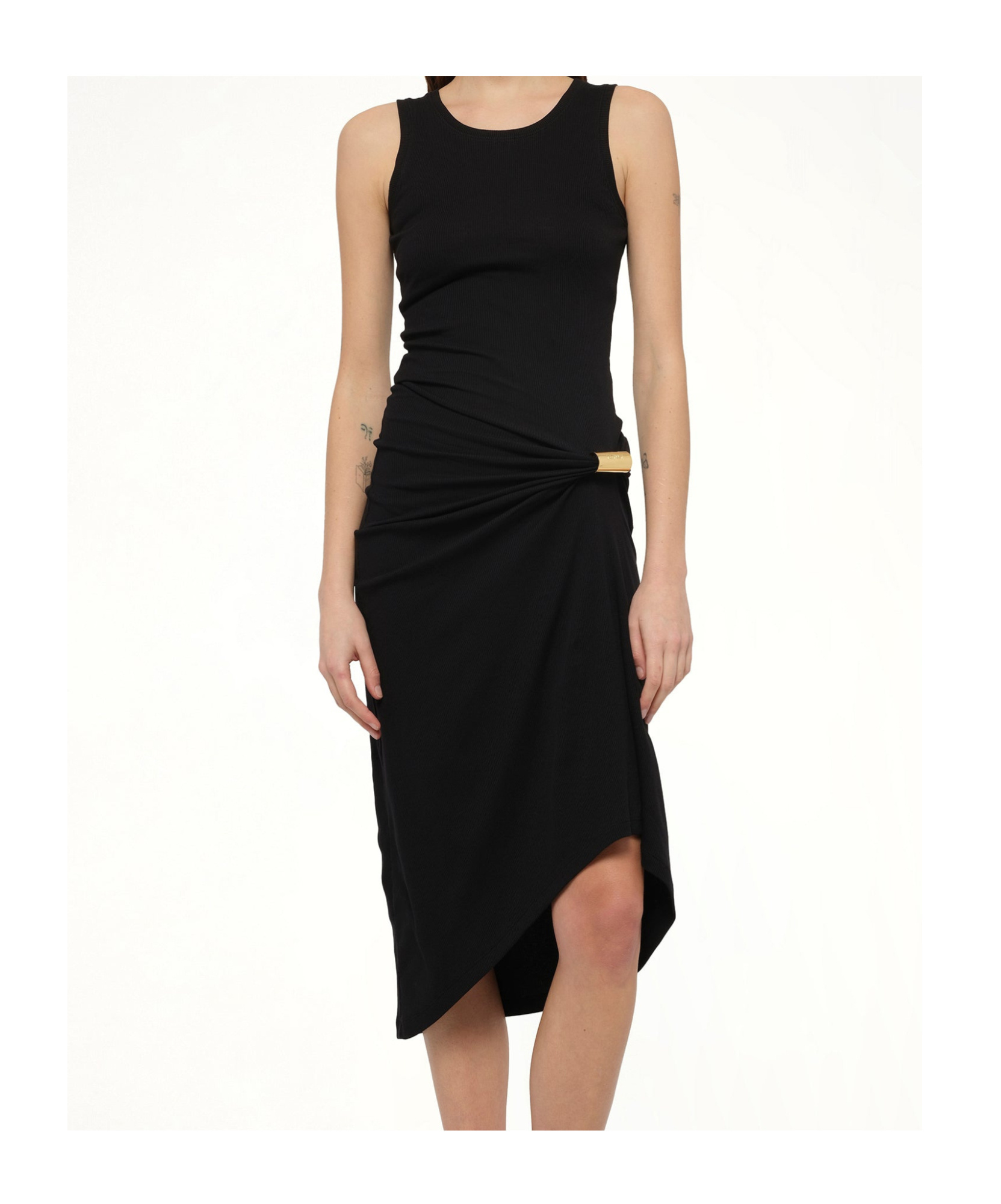 Loewe Women Cotton Tank Top Dress In Black
