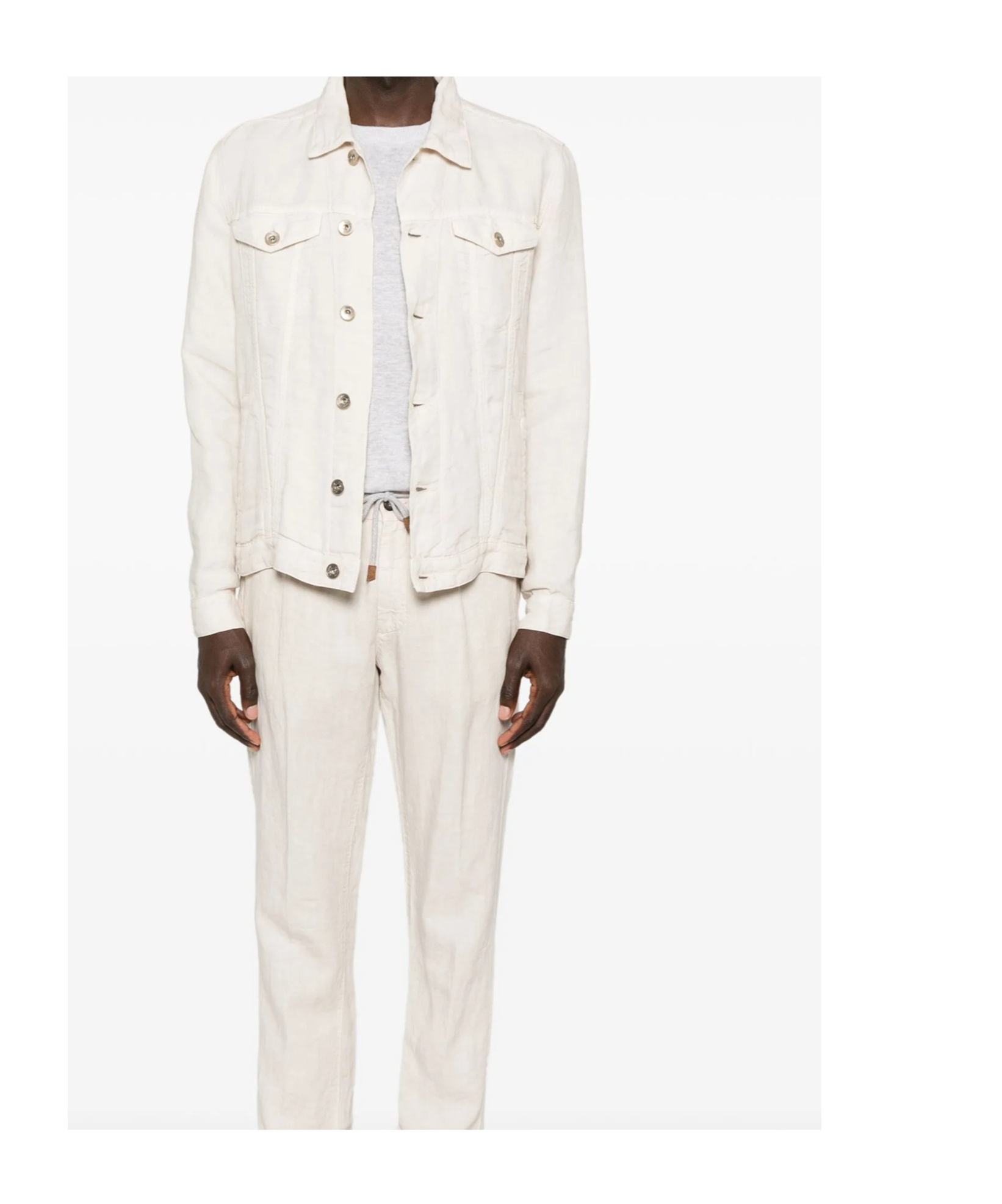 Eleventy Linen Jacket In White