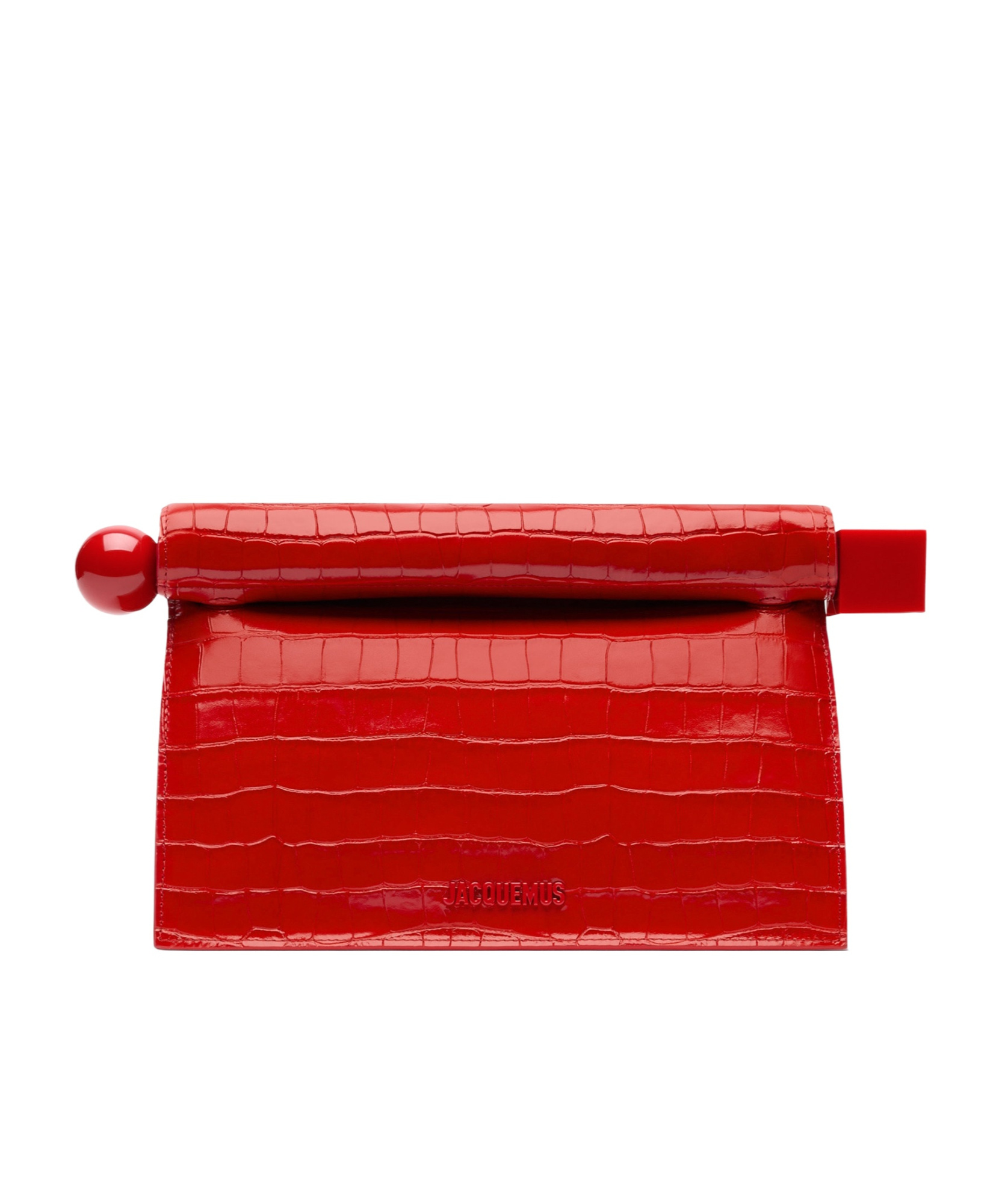 Shop Jacquemus The Rond Carré Clutch Bag In Red