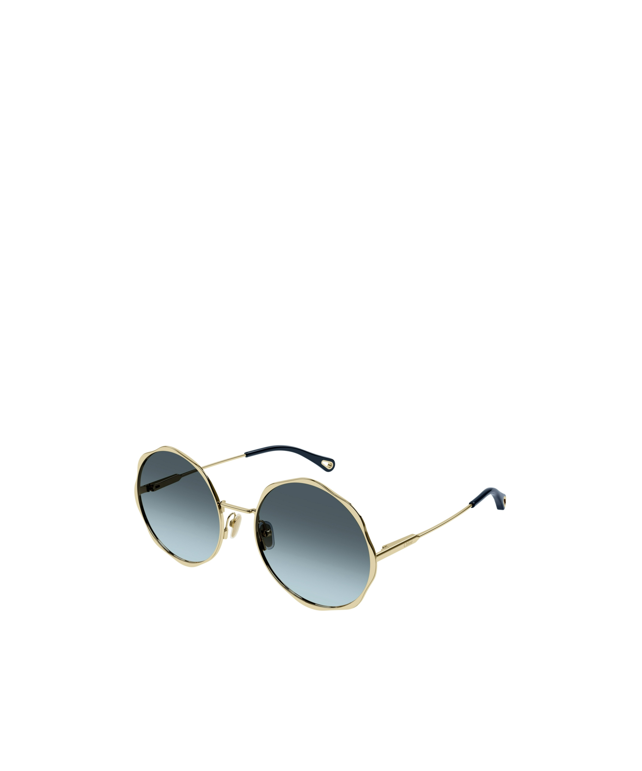 Chloé Womens Ch0184s Round-frame Metal Sunglasses Gold In Blue