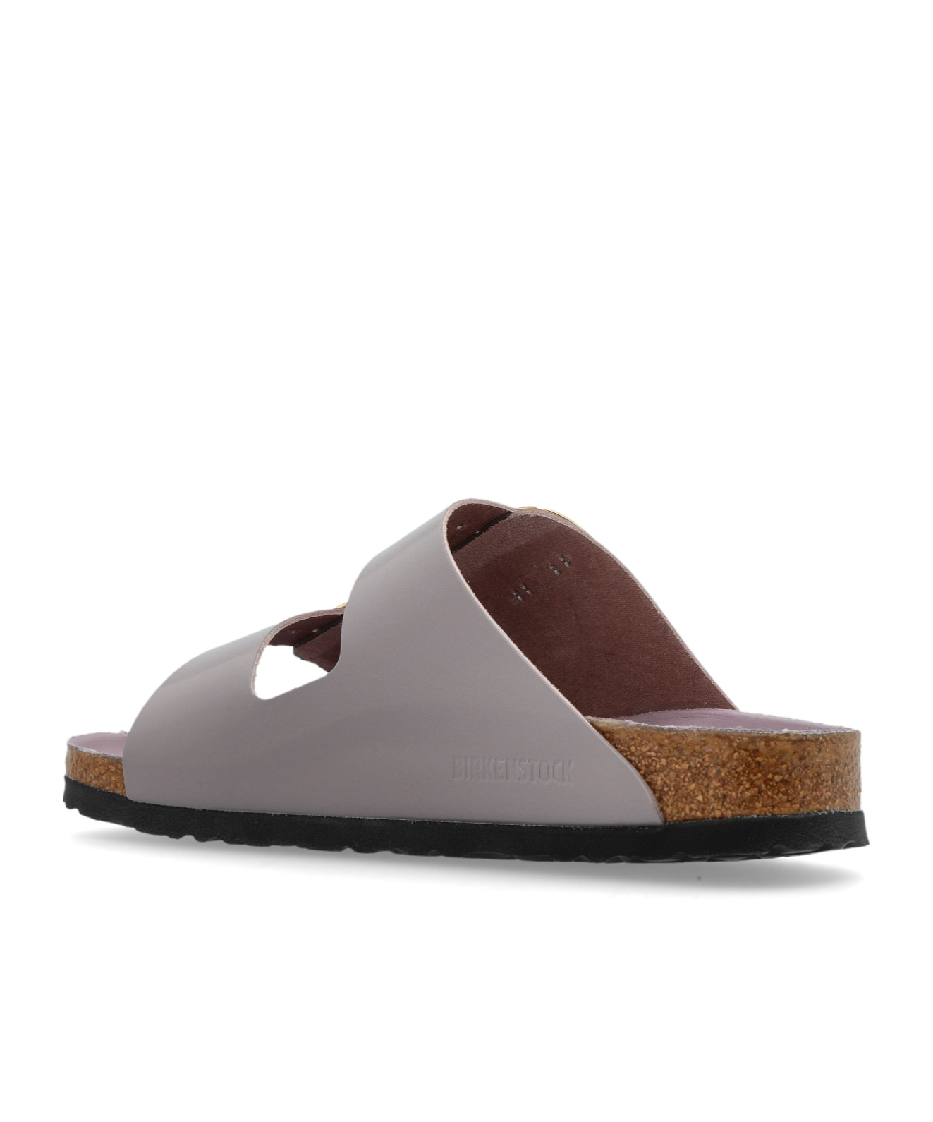 Birkenstock Arizona Big Buckle High Shine Hammered Sandals Faded Purple In Gray